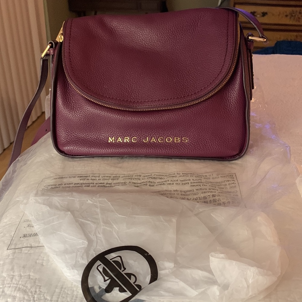 NWT Lg. Marc Jacobs Deep Amelia Purple/Burgandy Crossbody,Shoulder Bag